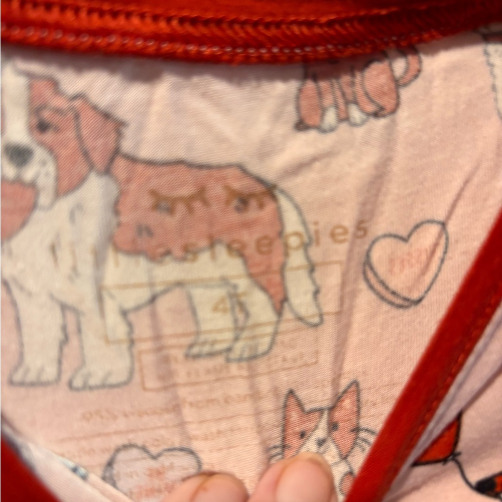 Little Sleepies Pink Dog Print Pajama Set